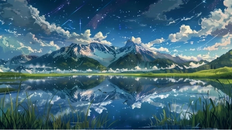 Hình nền anime phong cảnh chill với con đường nhỏ và ánh nắng