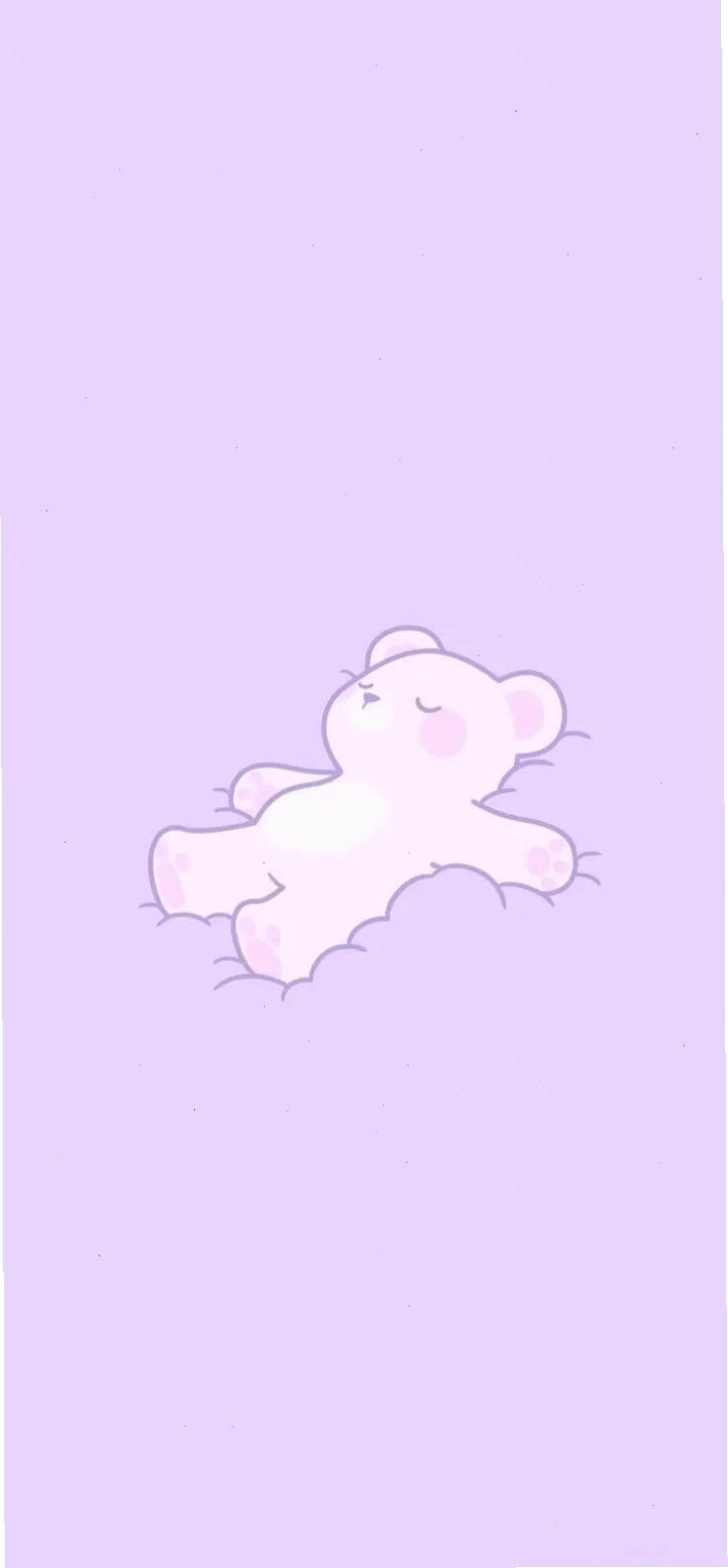Hình nền điện thoại màu tím cute với họa tiết hoạt hình dễ thương
