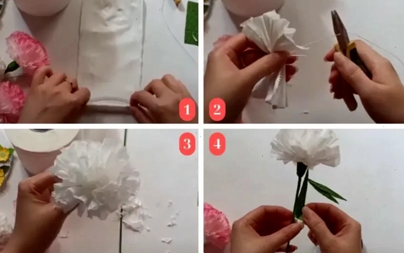 Hoàn thiện bông hoa hồng bằng giấy vệ sinh