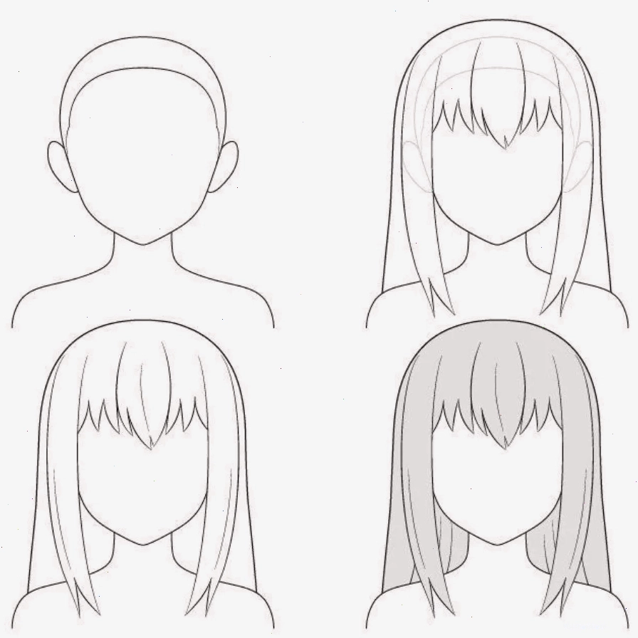 Hướng dẫn vẽ tóc anime nữ dài đơn giản từng bước