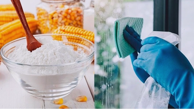 Lau cửa kính sạch bóng bằng bột bắp