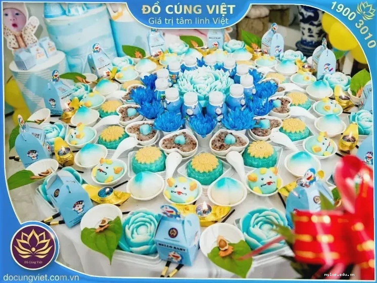 Mâm cúng Mụ cho bé gái