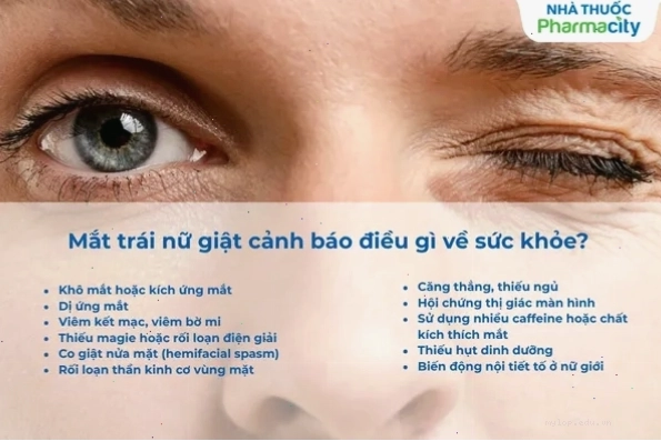 Mắt trái nữ giật có thể là dấu hiệu của một số bệnh lý về mắt