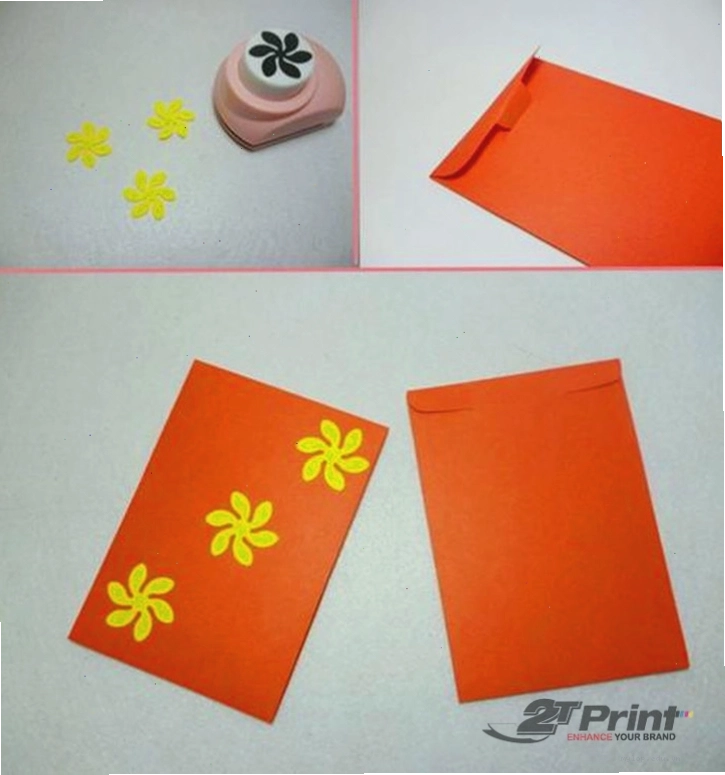 Mẫu bao lì xì Tết hình hoa mai vàng rực rỡ