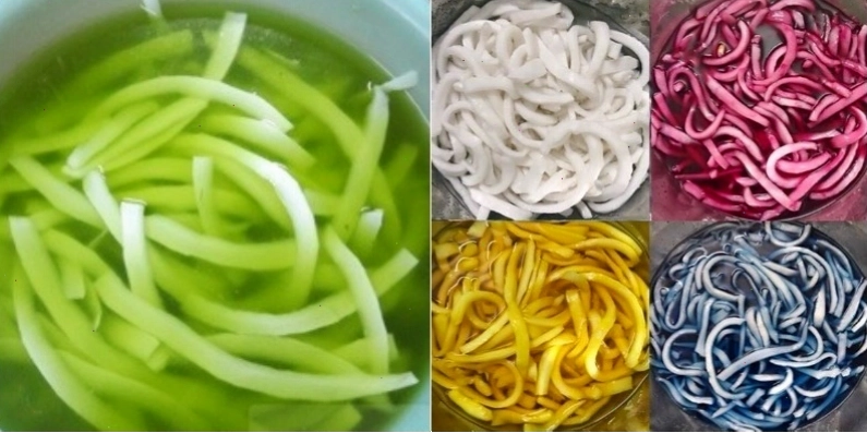 Ngâm dừa với đường cho đến khi sợi dừa trong suốt