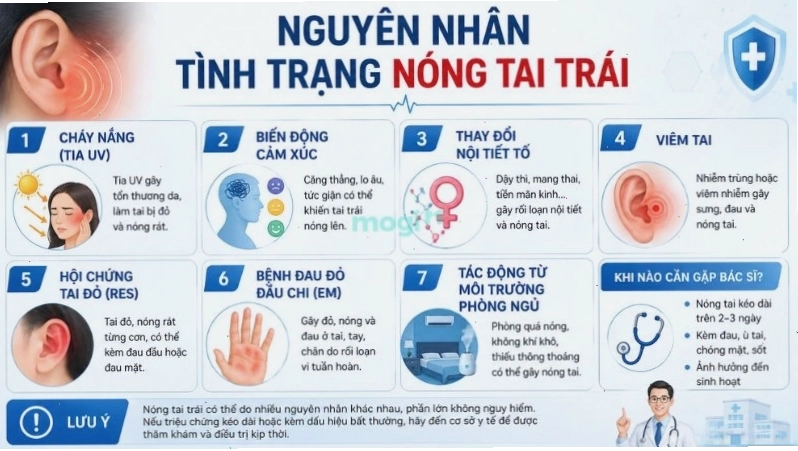 Nguyên nhân nóng tai trái ở nữ