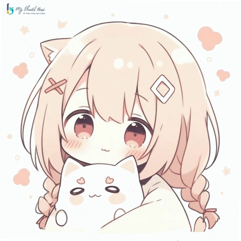 Nhân vật anime chibi nữ với trang phục dễ thương