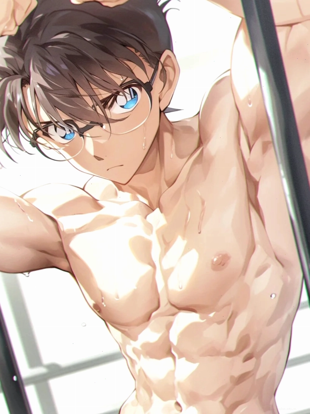 Nhân vật anime nam 6 múi khoe cơ vai và bắp tay