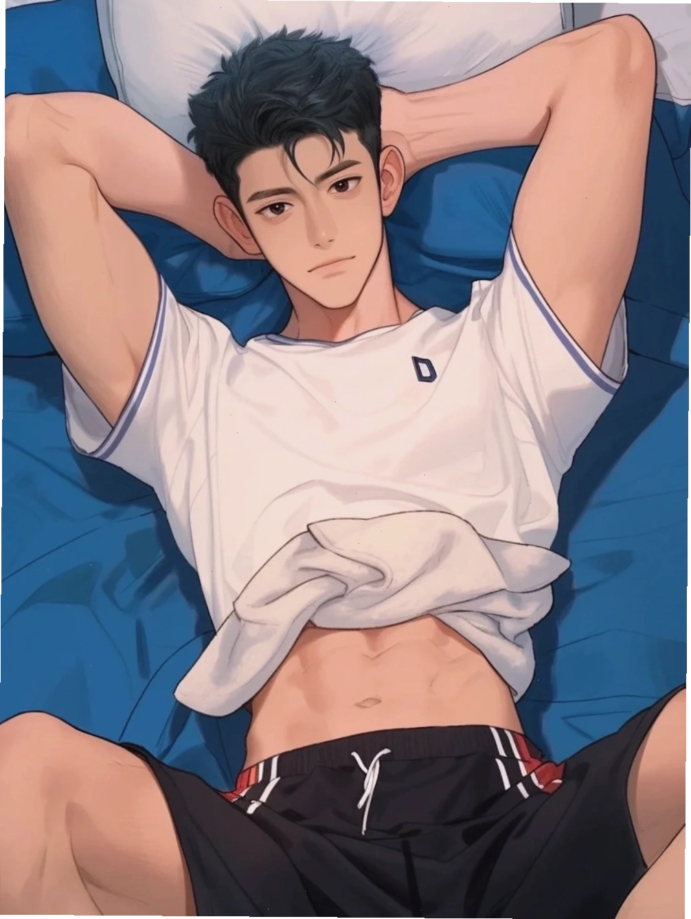 Nhân vật anime nam 6 múi với nụ cười tỏa nắng