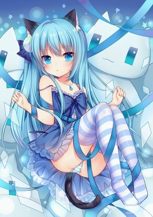 Nhân vật anime Nekomimi với trang phục xuyên thấu, minh họa cho sự quyến rũ trong pantsu anime