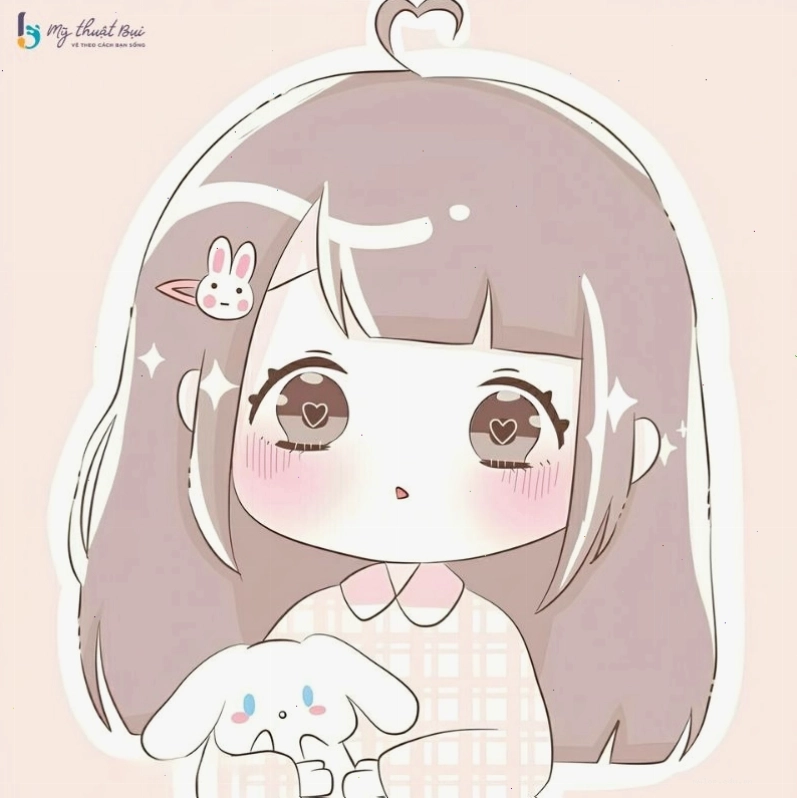Nhân vật anime nữ chibi trong khung cảnh thiên nhiên