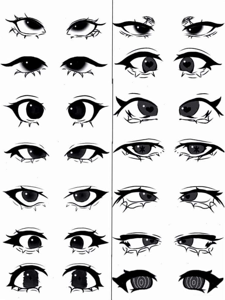 Nhân vật anime nữ với nhiều biểu cảm khác nhau