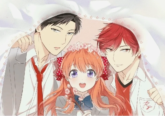 Nozaki và Sakura trong Gekkan Shoujo Nozaki-Kun