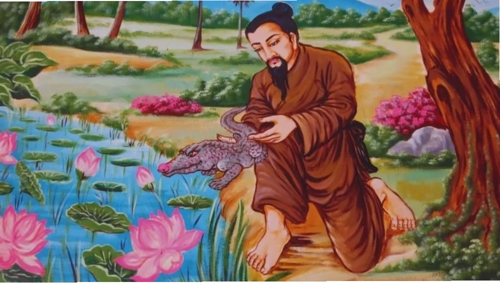 Ông Đình Tây ôm cá sấu con 5 chân, khởi nguồn tích Ông Năm Chèo