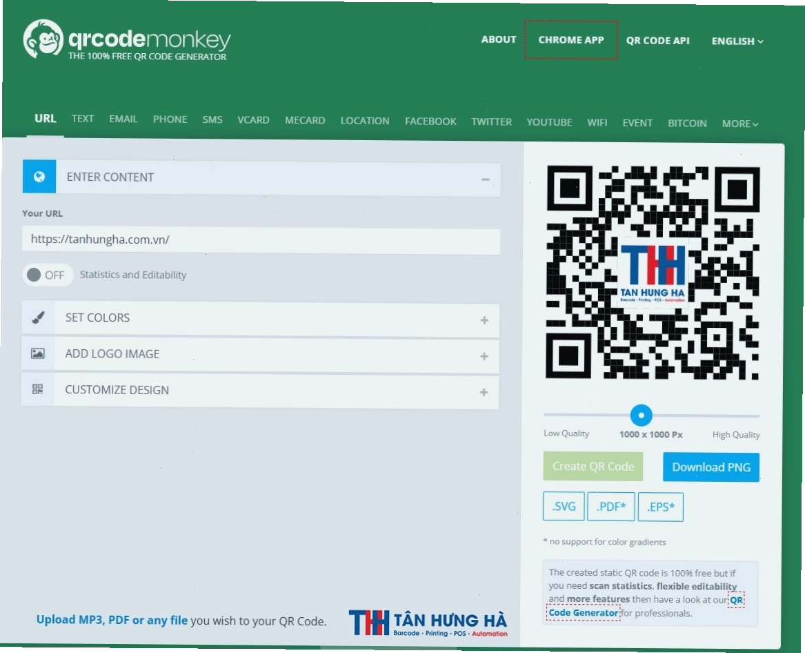 Sử dụng QRCode Monkey để tạo mã QR