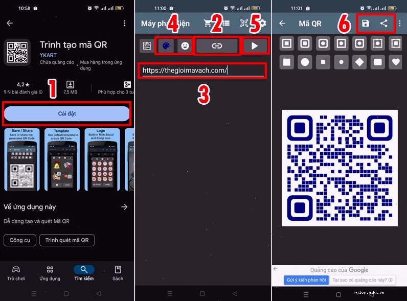 Tạo mã QR bằng ứng dụng di động
