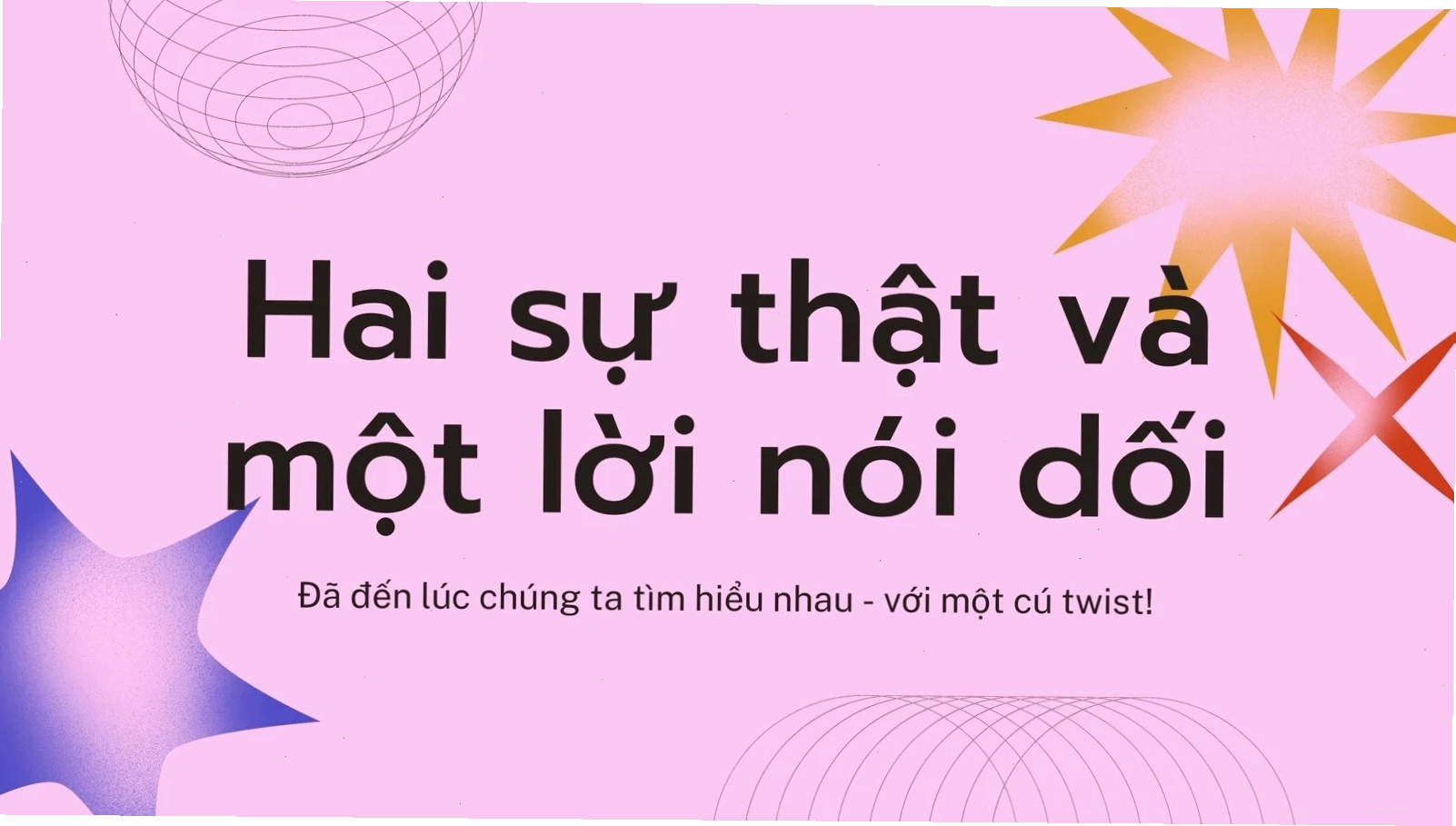 Thiết kế bảng câu hỏi trắc nghiệm trên PowerPoint với hai sự thật một lời nói dối