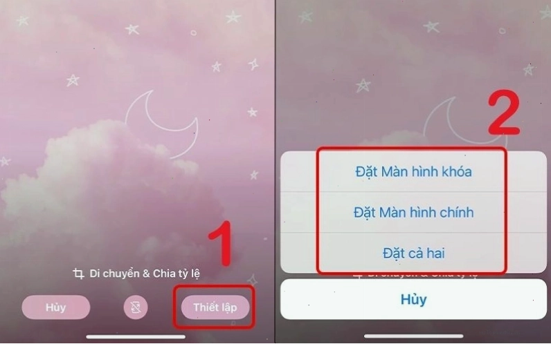 Thiết lập màn hình chính hoặc màn hình khóa cho hình nền