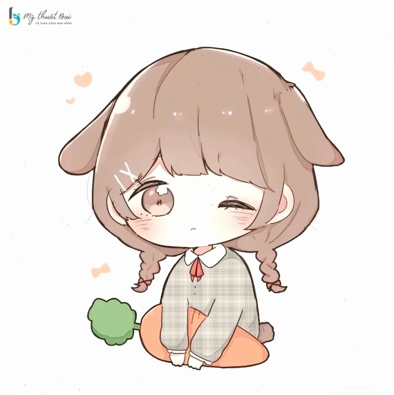 Tranh vẽ anime dễ thương với gam màu ngọt ngào