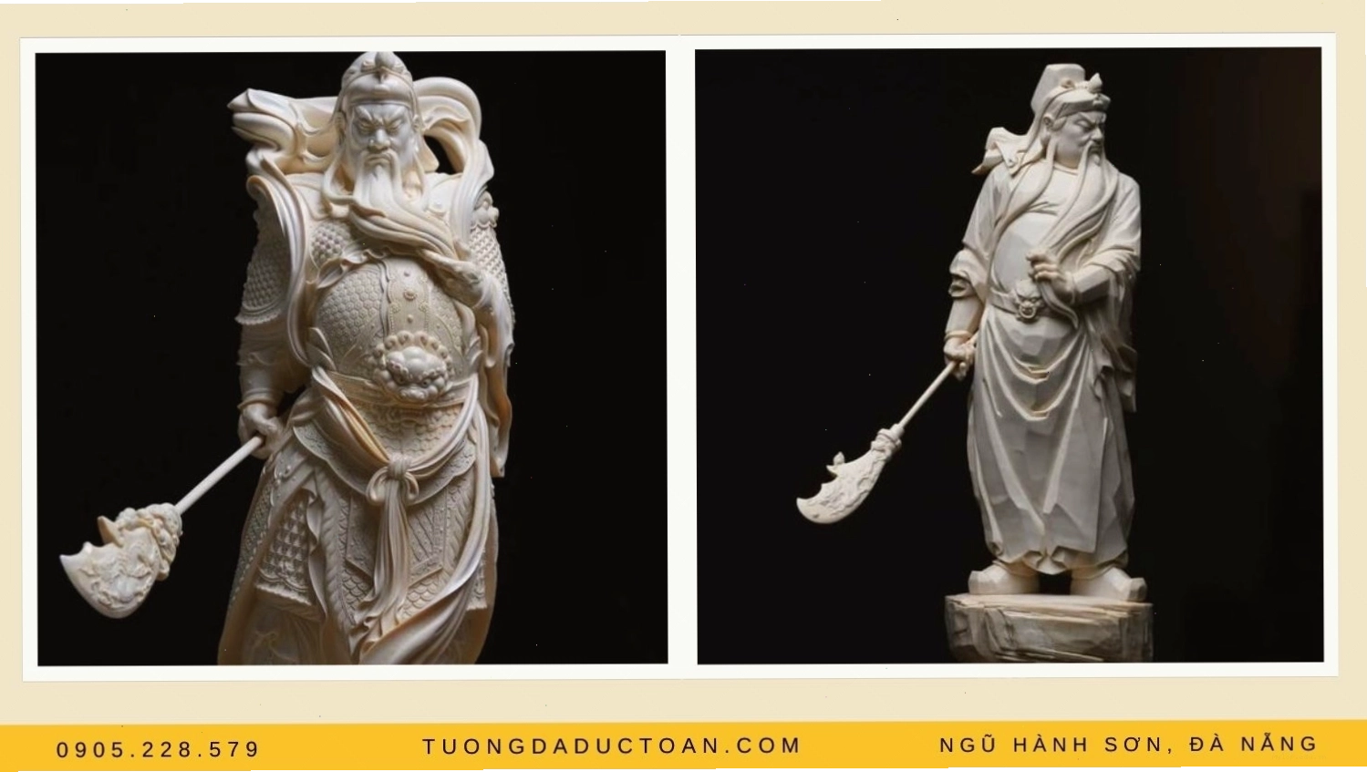 Tượng Quan thánh đế quân bằng đá uy nghiêm
