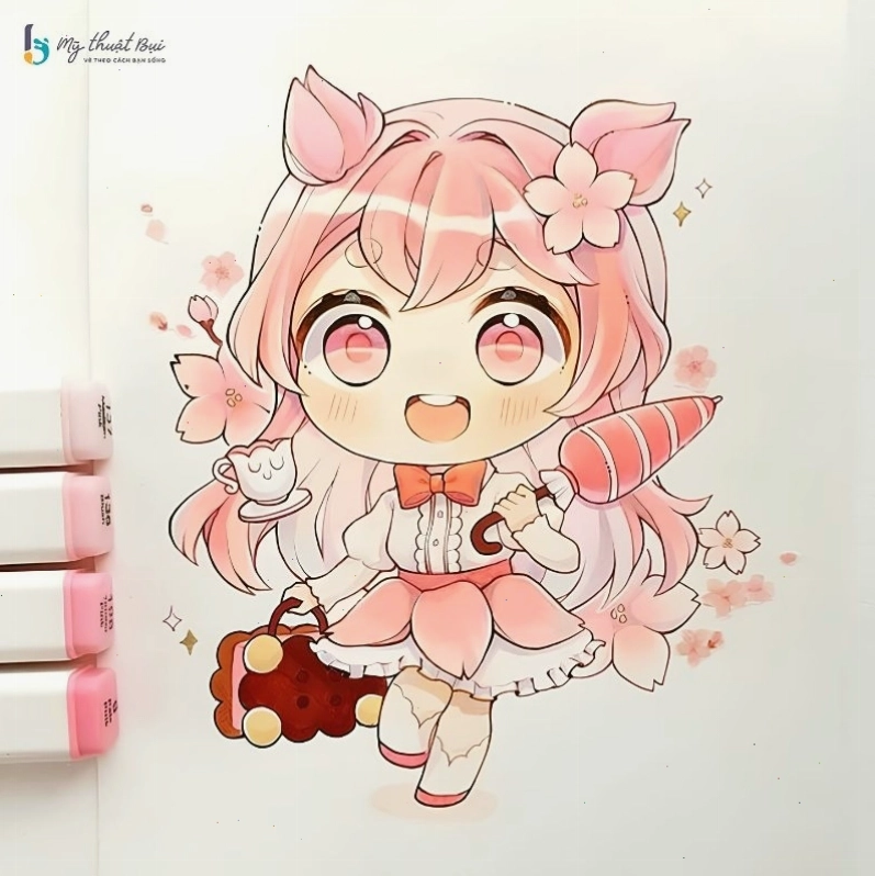 Vẽ chi tiết đôi mắt to tròn cho nhân vật anime cute