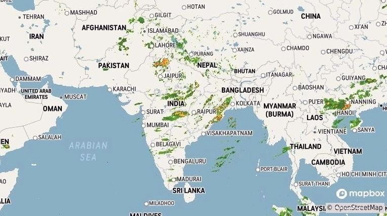Gujarat Weather Radar displaying live conditions
