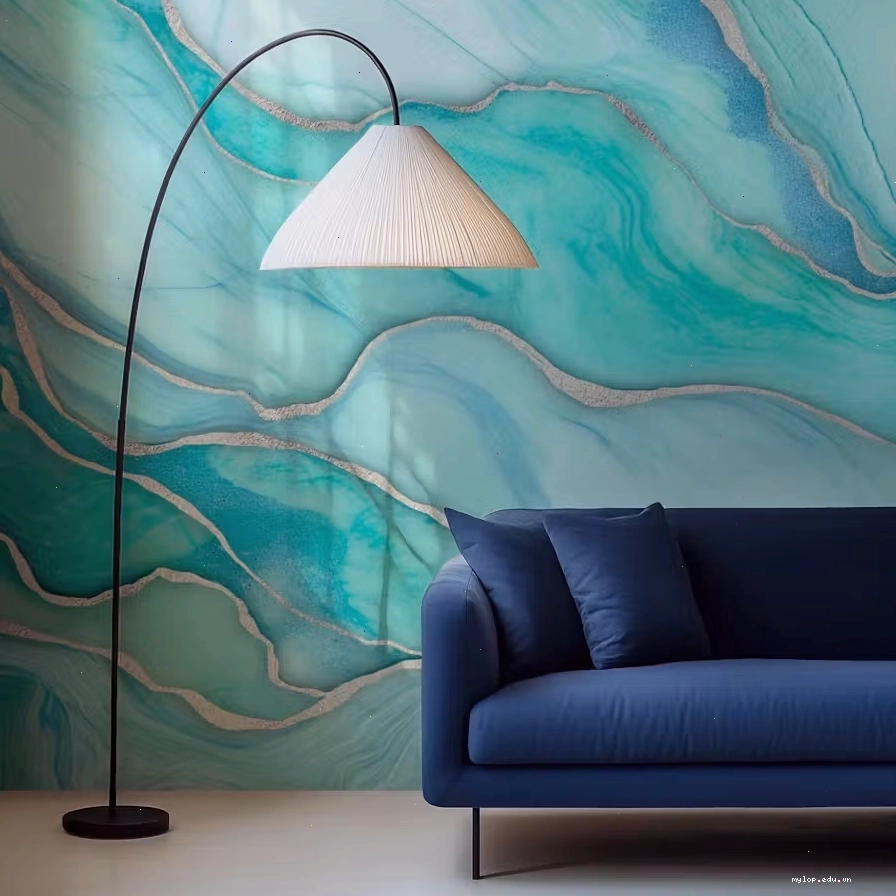 High-end interior design wallpaper with metallic marble textures