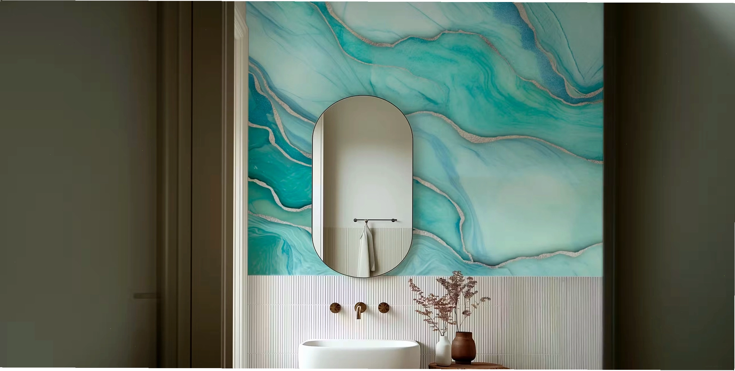 Refreshing a room with turquoise marble